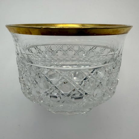 カットクリスタル 金彩リム ボウル 5個セット（直径9cm／高さ7cm）