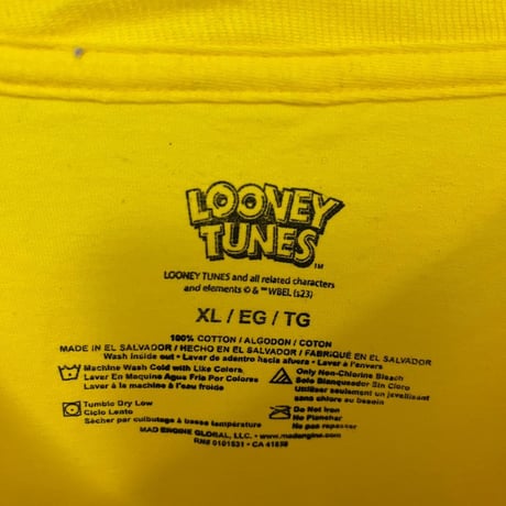 ルーニー・テューンズ Tシャツ 黄色　イエロー　未使用品