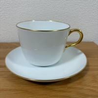 大倉陶園 カップ＆ソーサー ペア 金彩 ホワイト 日本製 OKURA