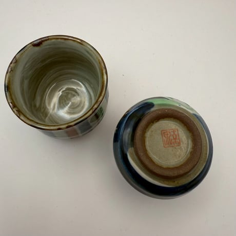 描き陶器 お猪口ペア（直径5cm／高さ5cm）