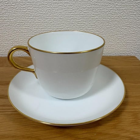 大倉陶園 カップ＆ソーサー ペア 金彩 ホワイト 日本製 OKURA