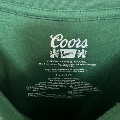 クアーズ　coors アメリカ　ビール　ロゴ　企業　Tシャツ　L