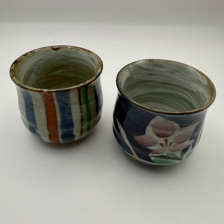 描き陶器 お猪口ペア（直径5cm／高さ5cm）