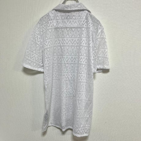 タグ付き MALIBU BEACH CLUB 半袖シアーシャツ L ホワイト白