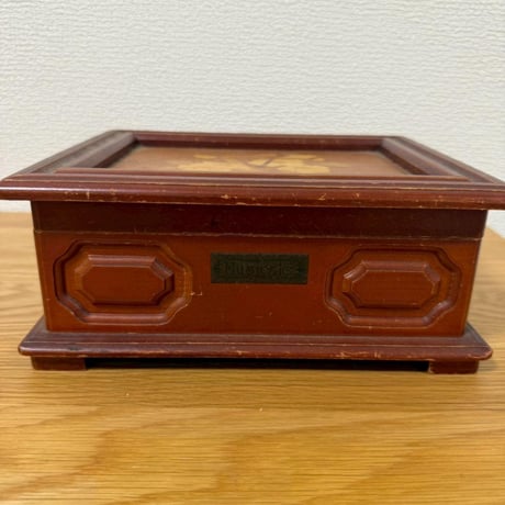 木製ジュエリーボックス 鏡付き 花柄 sankyo Musicale