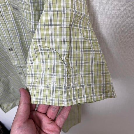コロンビア　columbia チェックシャツ　ライトグリーン　XL 古着