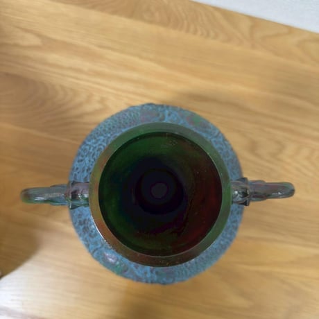伝統工芸品 漆器 花瓶孔雀模様 壺 花瓶 置物 アンティーク