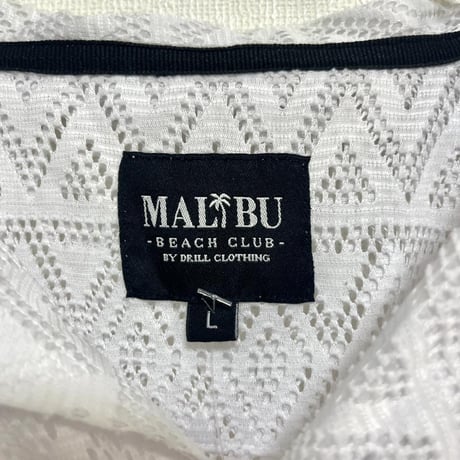 タグ付き MALIBU BEACH CLUB 半袖シアーシャツ L ホワイト白