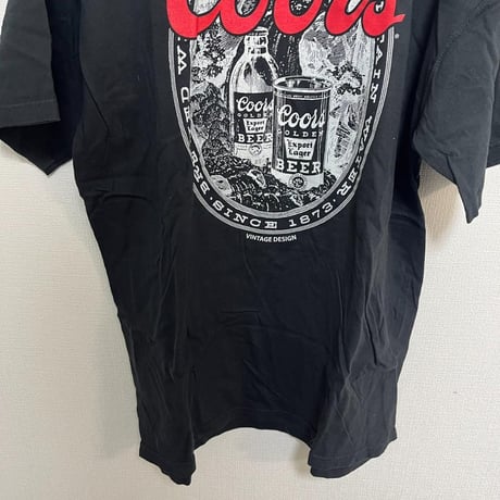 クアーズ　coors アメリカ　ビール　ロゴ　企業　Tシャツ　L　黒色