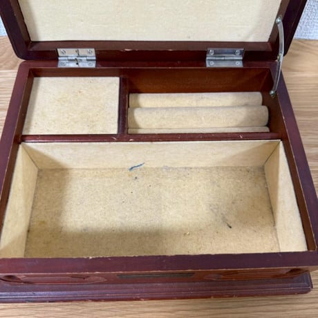 木製ジュエリーボックス 鏡付き 花柄 sankyo Musicale