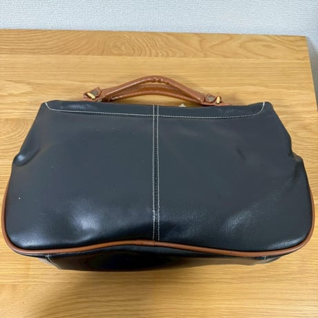 ツートーン ブラック ブラウン レディース ハンドバック レトロ クラシック
