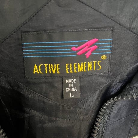 ACTIVE ELEMENTS シルクブルゾン 古着 ヴィンテージ L