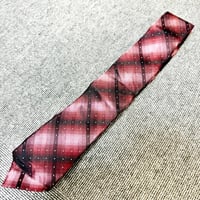 MAJI シルク チェック ドット ネクタイ レッド アオキ マジ