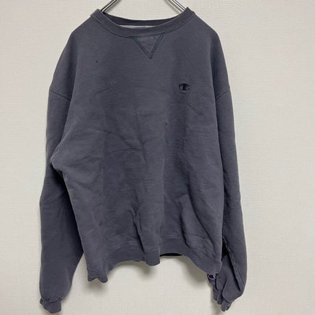 チャンピオン　スウェット　XL グレー　刺繍ロゴ　古着