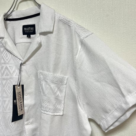 タグ付き XL MALIBU BEACH CLUB アロハシャツ ホワイト