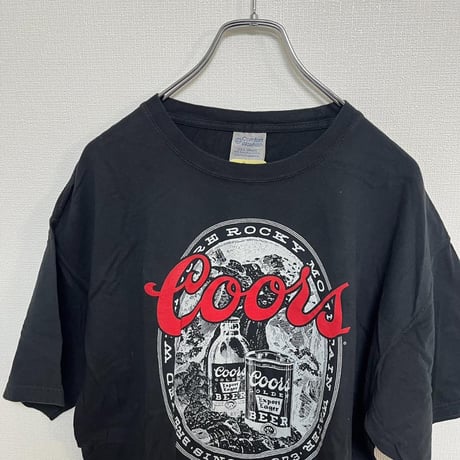 クアーズ　coors アメリカ　ビール　ロゴ　企業　Tシャツ　L　黒色