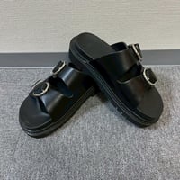 HARE ダブルバックルサンダル ブラック