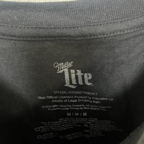 Miller Lite Tシャツ ミラーライト Mサイズ 黒色