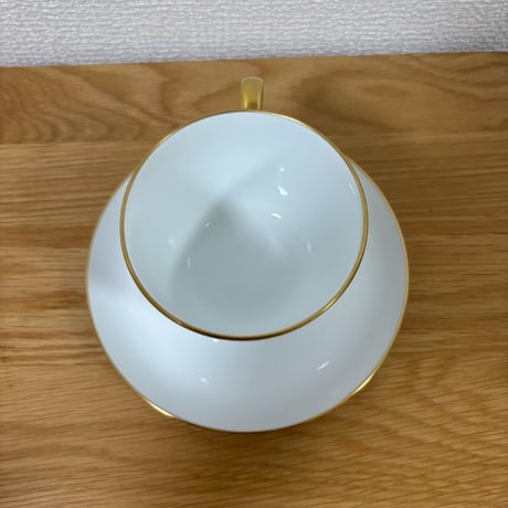大倉陶園 カップ＆ソーサー ペア 金彩 ホワイト 日本製 OKURA