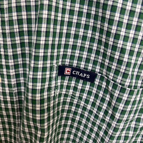 CHAPS チェックシャツ　グリーン　XL 古着　ボタンダウン