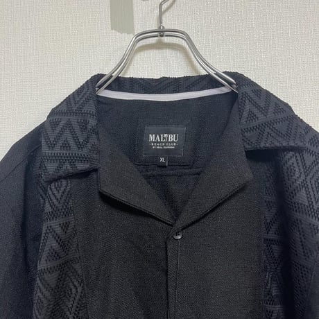 タグ付き XL MALIBU BEACH CLUB 半袖シアーシャツ ブラック