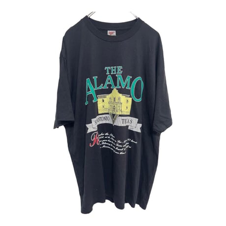 THE ALAMO ひび割れプリントTシャツ　古着　XL USA製