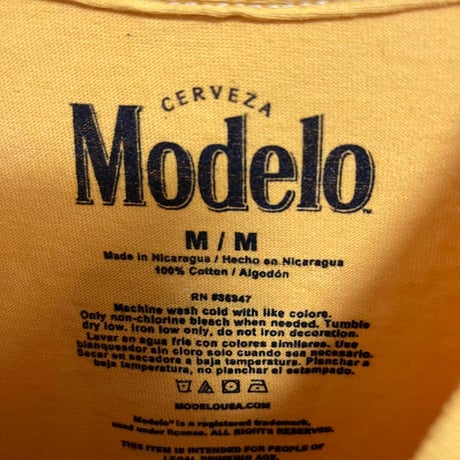 Modelo モデロ ビール 企業 Tシャツ メキシコ バックプリント 丸胴 M