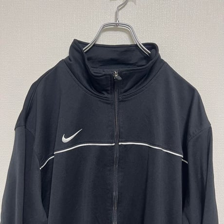 NIKE ナイキ　トラックジャケット　ジャージ　ブラック　XL 刺繍ロゴ　古着