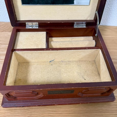 木製ジュエリーボックス 鏡付き 花柄 sankyo Musicale