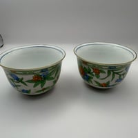 色絵草花文様 湯呑み ペア