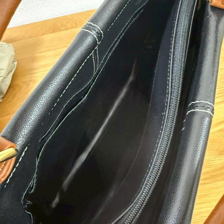 ツートーン ブラック ブラウン レディース ハンドバック レトロ クラシック