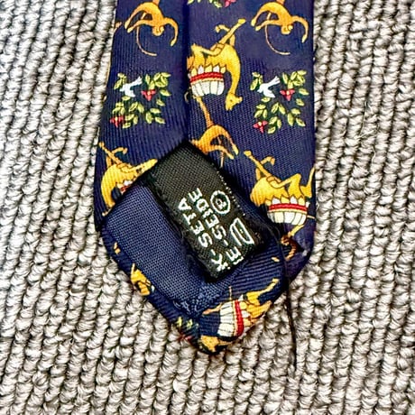 Salvatore Ferragamo ネクタイ ネイビー アニマル キャメル