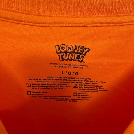 ルーニー・テューンズ Tシャツ オレンジ　未使用品