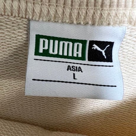 PUMA プーマ　パイル地　スウェット　ベージュ　ヌードカラー　ワッペン