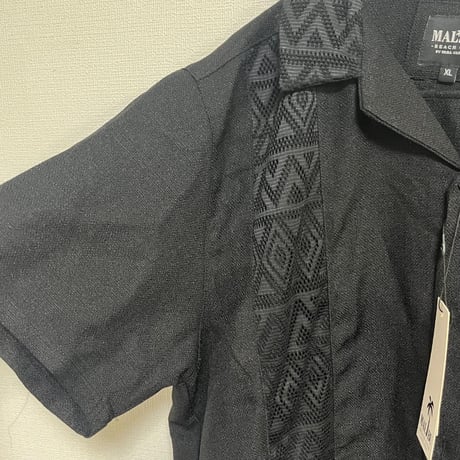 タグ付き XL MALIBU BEACH CLUB 半袖シアーシャツ ブラック