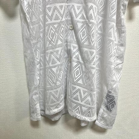 タグ付き MALIBU BEACH CLUB 半袖シアーシャツ L ホワイト白