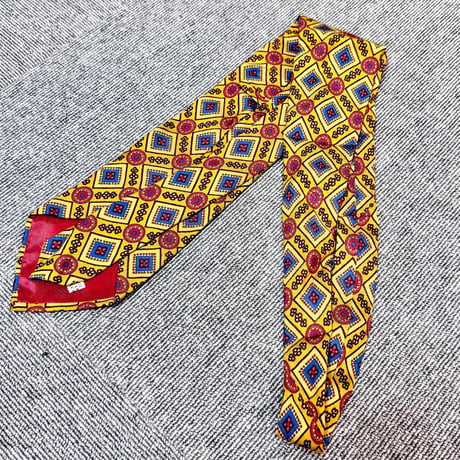BARNEYS NEW YORK シルク ネクタイ バンダナ柄 チェック 黄色