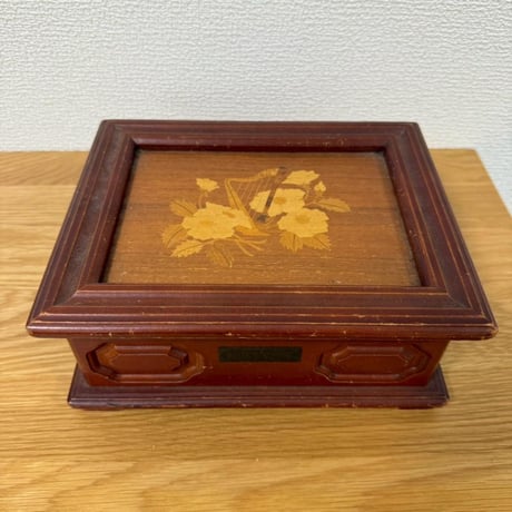 木製ジュエリーボックス 鏡付き 花柄 sankyo Musicale