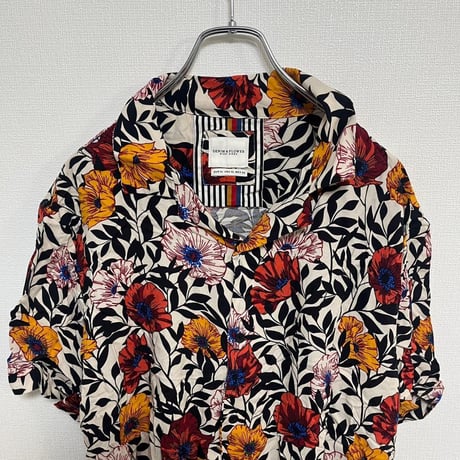 DENIM & FLOWER アロハシャツ XL 花柄 総柄 カットソー