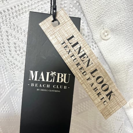 タグ付き MALIBU BEACH CLUB 半袖シアーシャツ L ホワイト白
