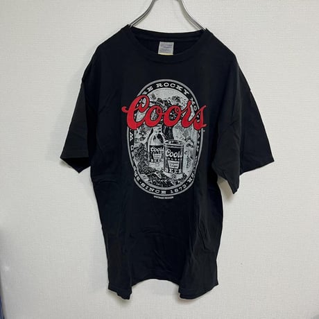 クアーズ　coors アメリカ　ビール　ロゴ　企業　Tシャツ　L　黒色