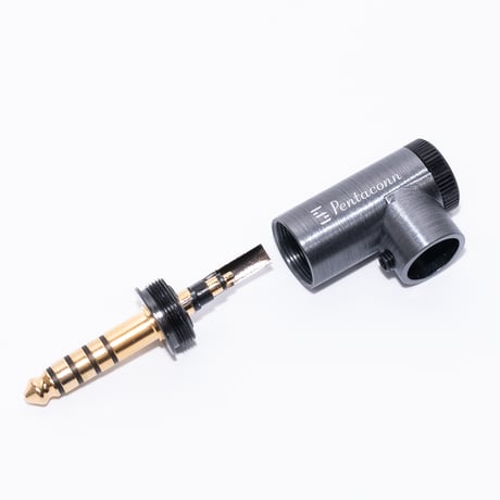 【金めっき】4.4mmバランス接続プラグ OFC L型ラージ-NBP1-14-018GM