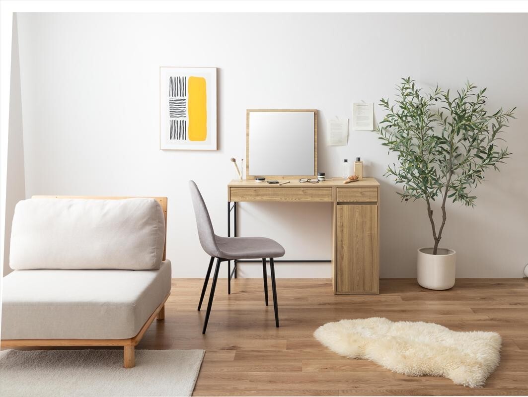 2点セット】幅100cm ミラー付きドレッサー+チェア【送料無料】 | NOIR