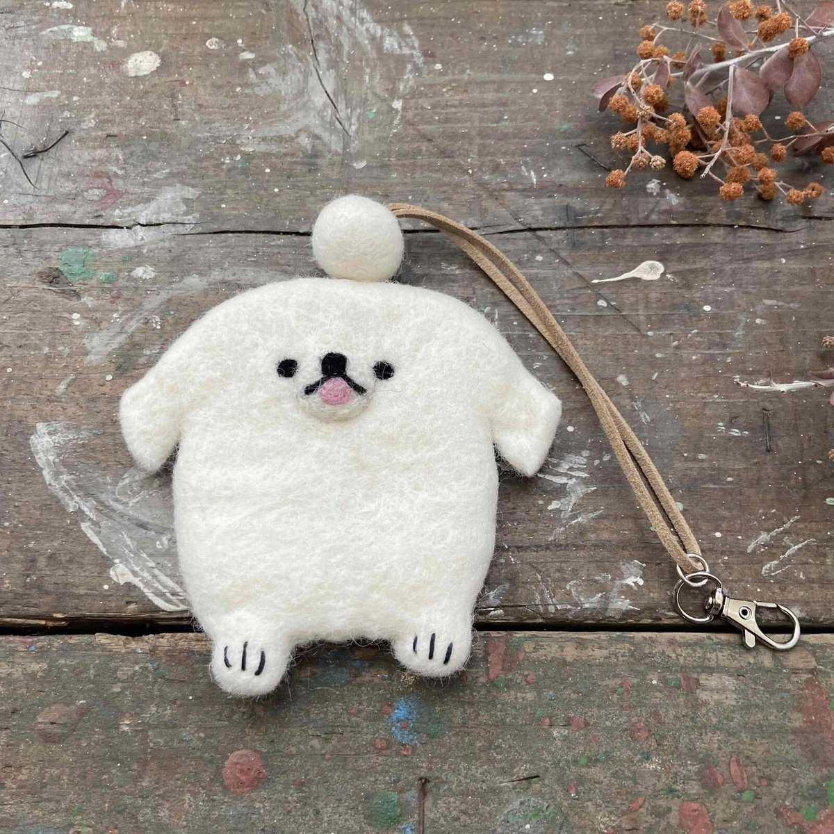 新作！羊毛 フェルト ペキニーズ 犬 キーケース ハンドメイド フェア
