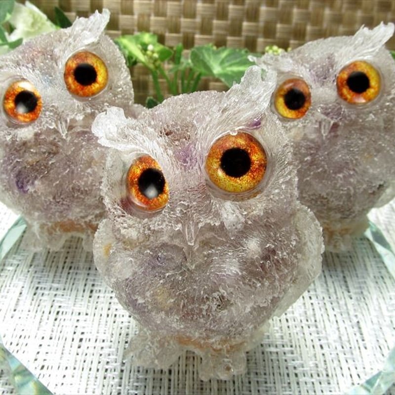 オルゴナイトフクロウNo.217 スーパーセブンサザレ入り フクロウ型 オルゴナイト 重さ約90g-100g 1