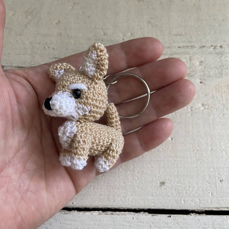 ハンドメイド 編みぐるみ ちわわ チワワ 犬 キーホルダー | NOIR BLANC