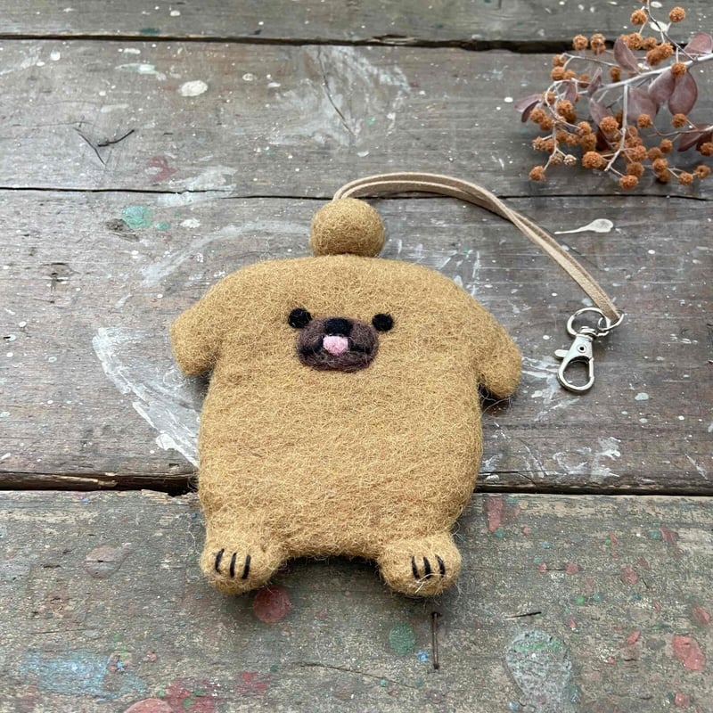 新作！羊毛 フェルト ペキニーズ 犬 キーケース ハンドメイド フェア