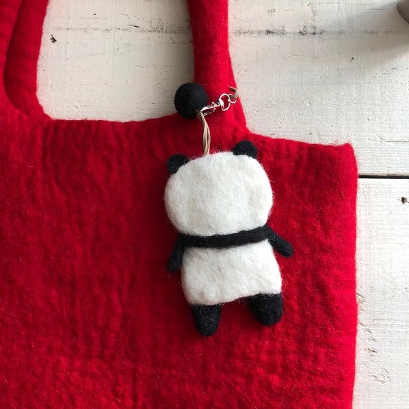 羊毛フェルト パンダ キーケース ハンドメイド フェアトレード | NOIR