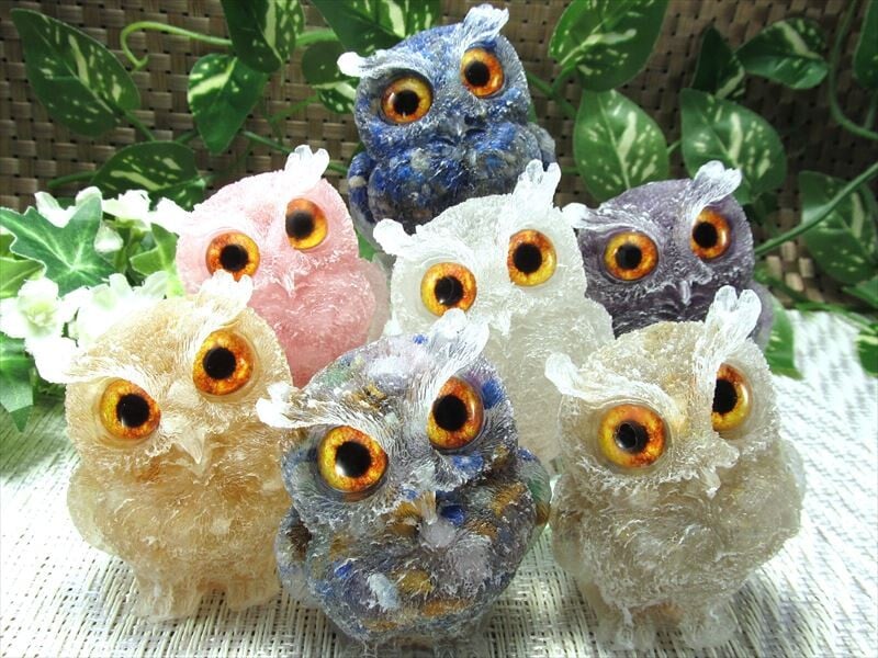 オルゴナイトフクロウNo.217 スーパーセブンサザレ入り フクロウ型 オルゴナイト 重さ約90g-100g 1