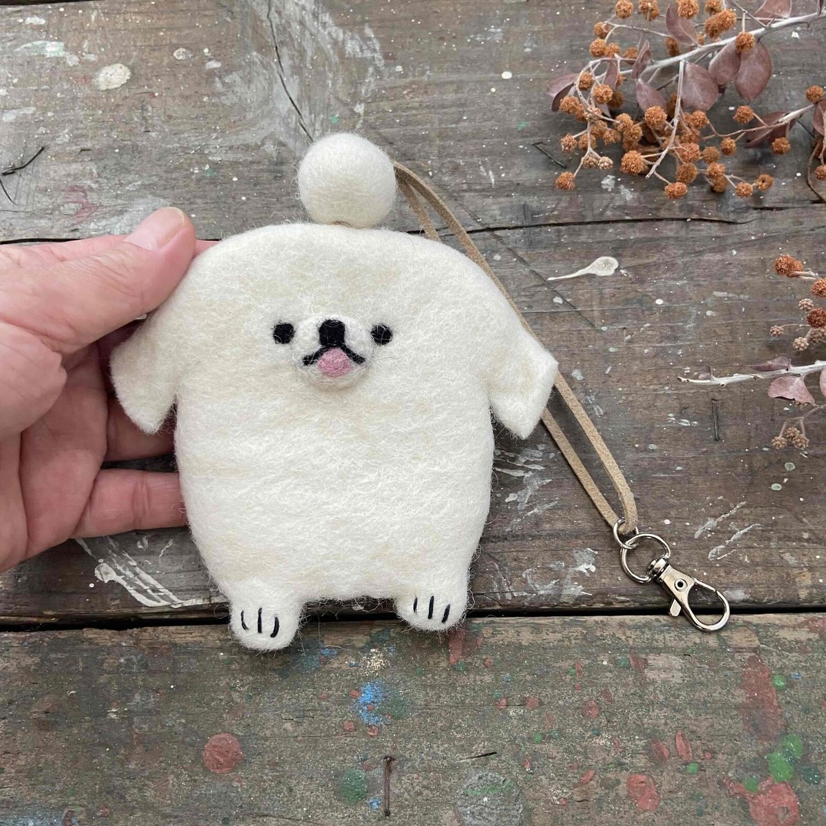 羊毛フェルト 犬 ペキニーズ ハンドメイド 新作！羊毛 フェルト ペキニーズ 犬 キーケース ハンドメイド フェア